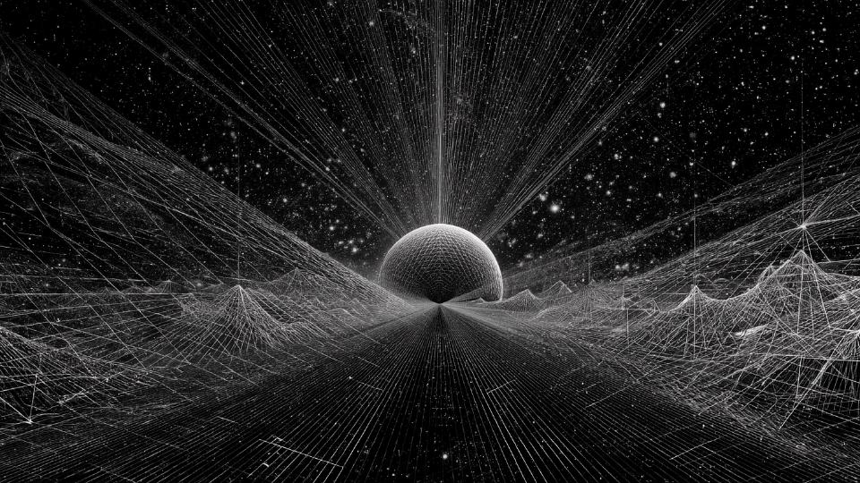 Black thread recursion vector connecting body to lattice